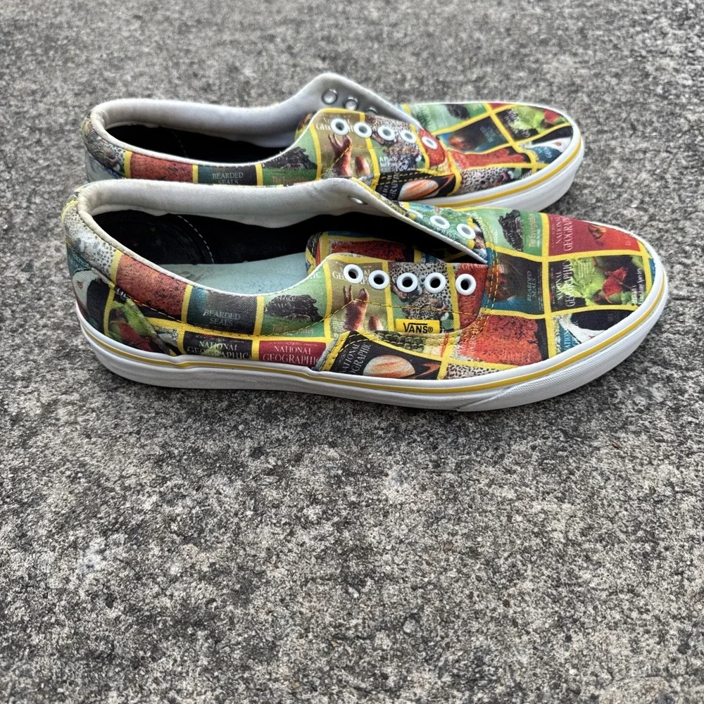 Vans National Geographic Print Unisex Low Ankle Shoes Size 9 Mens/10.5 Womens
